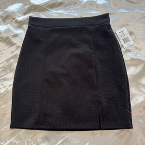 Silver Sparkly Black Mini Skirt